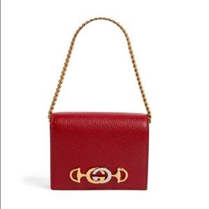 Gucci Zumi limited edition card case wallet with chain